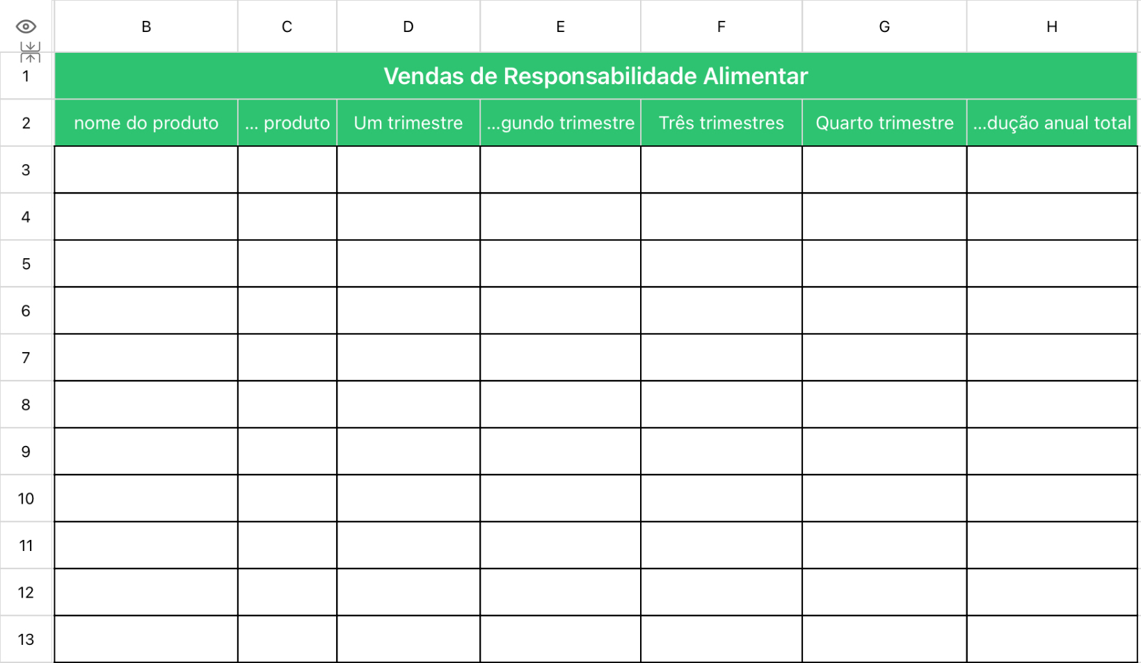 Vendas de Responsabilidade Alimentar